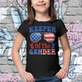 Keeper Of The Gender 4Th Of July Baby Gender Reveal Youth T-shirt
