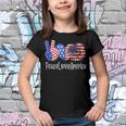 Peace Love America 4Th July Patriotic Sunflower Heart Sign V4 Youth T-shirt