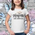 Baby Shower Text Design The Princess Has Arrived Youth T-shirt