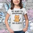 Be Kind To Everyone Or Else Funny Cute Cat With Knife Youth T-shirt