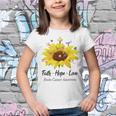 Brain Cancer Awareness Faith Hope Love Youth T-shirt