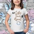 Coffee Teach Repeat Cute Coffee Lover Teacher Quote Youth T-shirt