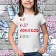 Eat Sleep Donate Blood Repeat Blood Donation Blood Donation Awareness Youth T-shirt