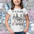 Funny Birds Pun Pigeon If It Flies It Spies Birds Are Liars Youth T-shirt