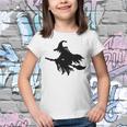 Halloween Scary Old Witch On Broom Art Design Pattern Youth T-shirt