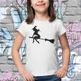 Halloween Young Scary Witch On Broom Pattern Youth T-shirt