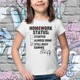 Homework Started Done Still Busy Gaming Youth T-shirt