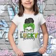 One Lucky Grammy Life Messy Bun St Patricks Day Irish Youth T-shirt