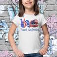Peace Love America 4Th July Patriotic Sunflower Heart Sign V3 Youth T-shirt