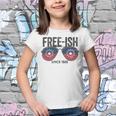 Premium Free-Ish Juneteenth Celebrate Black Freedom Free-Ish 1865 Messy Bun Afro Mom Youth T-shirt