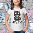 Rainbow Ally Cat Lgbt Gay Pride Flag Heart Men Women Kids Youth T-shirt