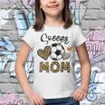 Soccer Mom Game Day Cheer Mom Leopard Mothers Day Youth T-shirt