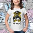 Sunflowers Mom Life Messy Bun Hair Sunglasses Mothers Day Youth T-shirt