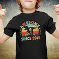 4Th Birthday Dinosaur 4 Years Old Awesome Since 2018 Boys Youth T-shirt
