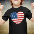 American Flag Heart 4Th Of July Usa Patriotic V2 Youth T-shirt