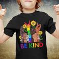 Be Kind Sign Language Hand Talking Lgbtq Flag Gay Pride Youth T-shirt