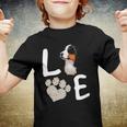 Dogs 365 Love Bernese Mountain Dog Paw Pet Rescue Youth T-shirt