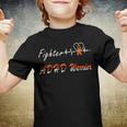 Fighter Adhd Warrior Heartbeat Orange Ribbon Attention Deficit Hyperactivity Disorder Adhd Awareness Youth T-shirt