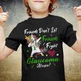 Friends Dont Let Friends Fight Glaucoma Alone Unicorn Green Ribbon Glaucoma Glaucoma Awareness Youth T-shirt