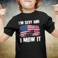 Funny Lawn Mowing Gifts Usa Proud Im Sexy And I Mow It Youth T-shirt