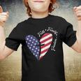 Heart Cross Faith Fourth 4Th Of July Patriotic Christians Youth T-shirt