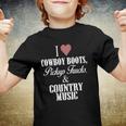 I Heart Cowboy Boots Pickup Trucks And Country Music Youth T-shirt