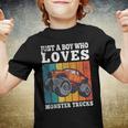Just A Boy Who Loves Monster Trucks Kids Boys Truck Driver Youth T-shirt