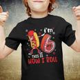 Kids Kid 6 Years Old Dabbing Hot Dog Birthday Boy Hotdog 6Th B Day Youth T-shirt