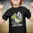 Kids Sixth Birthday Dinosaur For 6 Years Old Boys Dino 6Th Bday Youth T-shirt