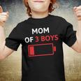 Mom Of 3 Boys Mothers Day Low Battery Youth T-shirt