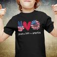 Peace Love America 4Th July Patriotic Sunflower Heart Sign V2 Youth T-shirt