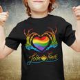 Rainbow Heart Skeleton Love Is Love Lgbt Gay Lesbian Pride Youth T-shirt