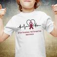 Arteriovenous Malformation Awareness Heartbeat Burgundy Ribbon Arteriovenous Malformation Support Arteriovenous Malformation Awareness Youth T-shirt