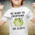 Be Kind To Everyone Or Else Funny Cute Frog With Knife Youth T-shirt