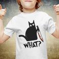 Cat What Murderous Black Cat With Knife Youth T-shirt