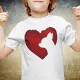 Chihuahua Shape With Red Heart Painting For Valentine Day Youth T-shirt