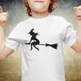 Halloween Young Scary Witch On Broom Pattern Youth T-shirt