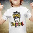 Softball Mom Leopard Messy Bun Ball Mom Mothers Day Youth T-shirt