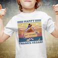 Turkey Happy Thanks Vegan Turkey Vintage Retro Youth T-shirt