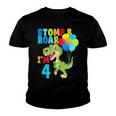 4Th Birthday For Boys Dinosaurs Stomp & Roar Im 4 Youth T-shirt