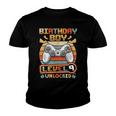 9Th Birthday Boy Vintage Video Gamer Level 9 Unlocked Boys Youth T-shirt