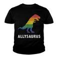 Allysaurus Dinosaur In Rainbow Flag For Ally Lgbt Pride Youth T-shirt