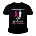 Every Disability Is Visible Eosinophilic Disease Awareness Pink Ribbon Eosinophilic Disease Eosinophilic Disease Awareness Youth T-shirt