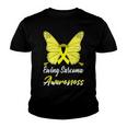 Ewings Sarcoma Awareness Butterfly Yellow Ribbon Ewings Sarcoma Ewings Sarcoma Awareness Youth T-shirt