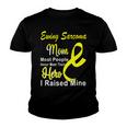 Ewings Sarcoma Mom Most People Never Meet Their Hero I Raised Mine Yellow Ribbon Ewings Sarcoma Ewings Sarcoma Awareness Youth T-shirt