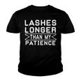 Funny Lashes Longer Than My Patience Youth T-shirt