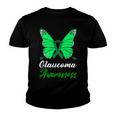 Glaucoma Awareness Butterfly Green Ribbon Glaucoma Glaucoma Awareness Youth T-shirt