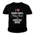 I Heart Cowboy Boots Pickup Trucks And Country Music Youth T-shirt