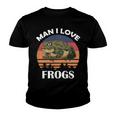 Man I Love Frogs Funny Retro Frog Youth T-shirt