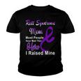 Rett Syndrome Mom Most People Never Meet Their Hero I Raised Mine Purple Ribbon Rett Syndrome Rett Syndrome Awareness Youth T-shirt